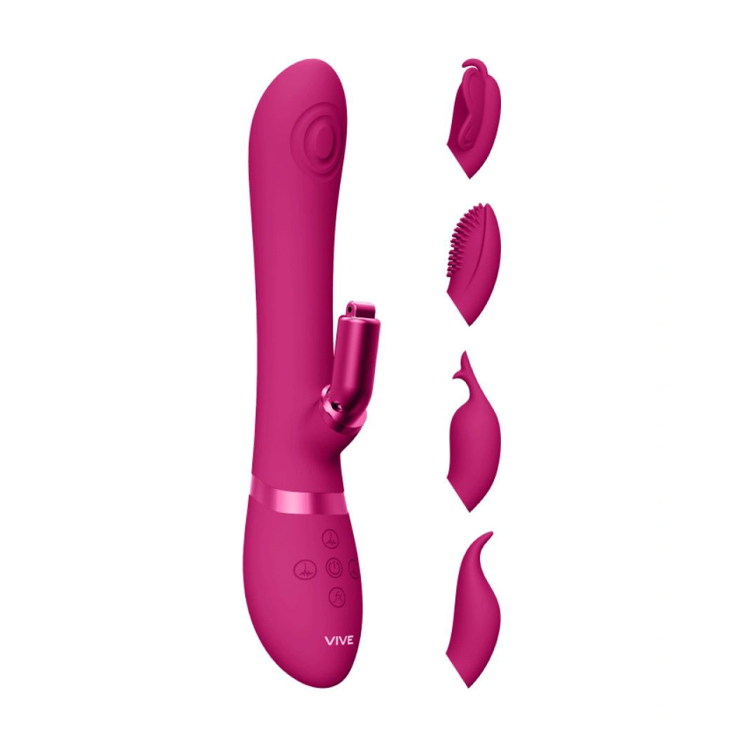 Вібратор-кролик Vive Etsu Pulse Wave &amp; Vibrating G-Spot Rabbit Clitoral Stimulator Рожевий, 1 шт